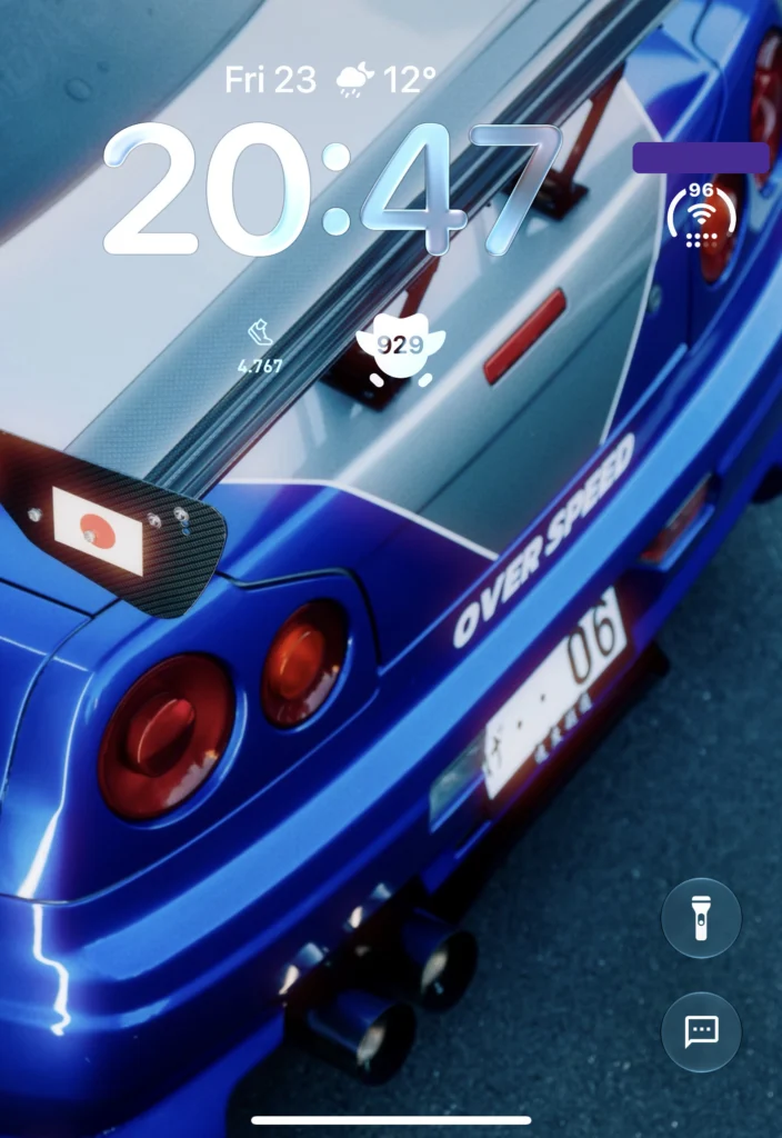 iPhone Duo Lock Screen with the time and widgets