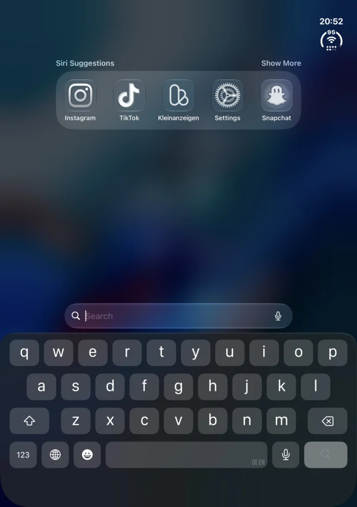 Unfolded iPhone Duo in portrait with the full-width keyboard