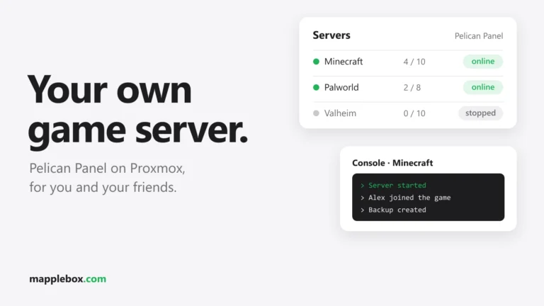 Pelican Panel on Proxmox: Game Servers for Your Friends