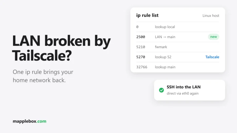 Tailscale accept-routes Breaks Your LAN? Fix It With ip rule