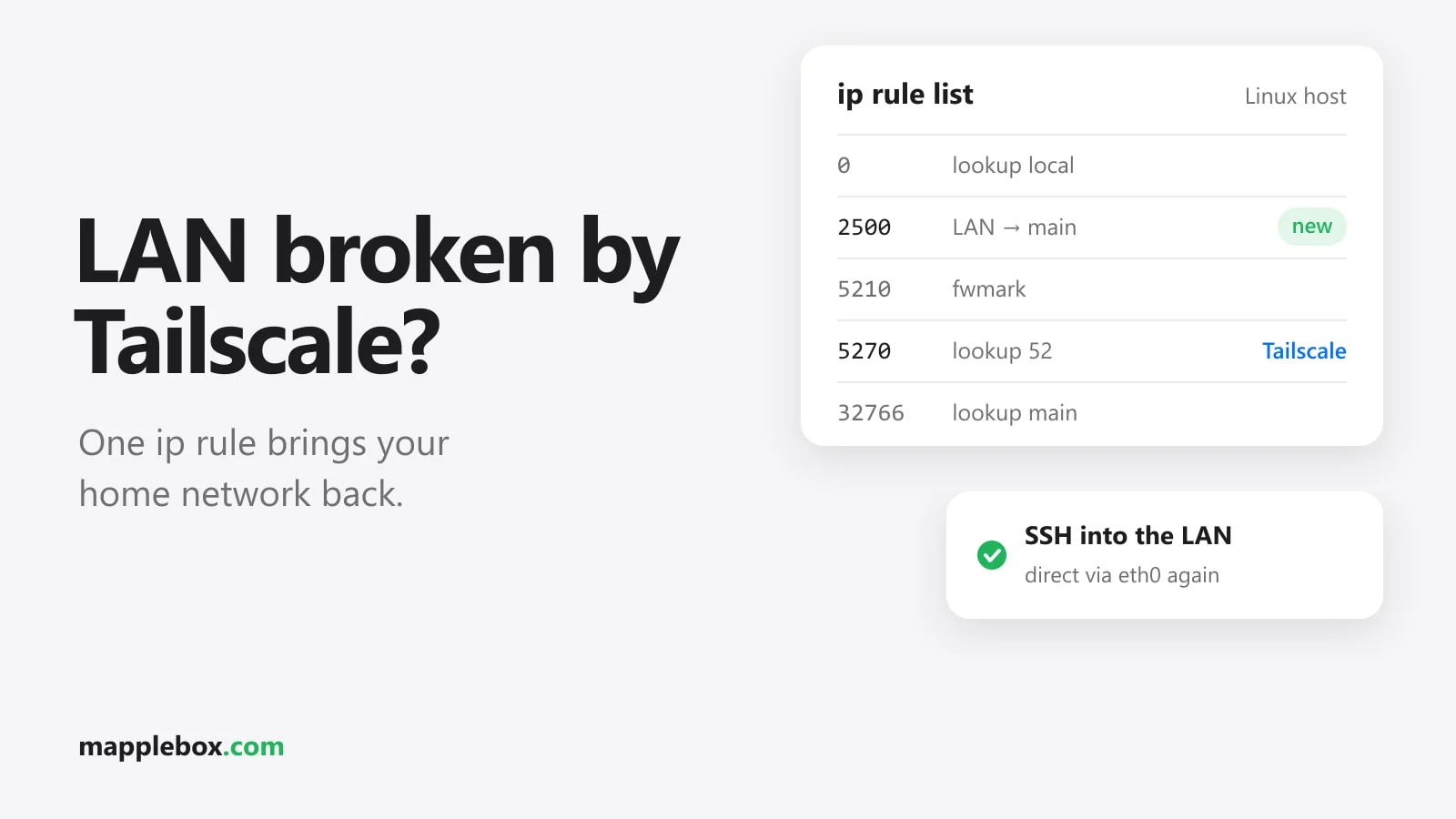 Tailscale accept-routes Breaks Your LAN? Fix It With ip rule